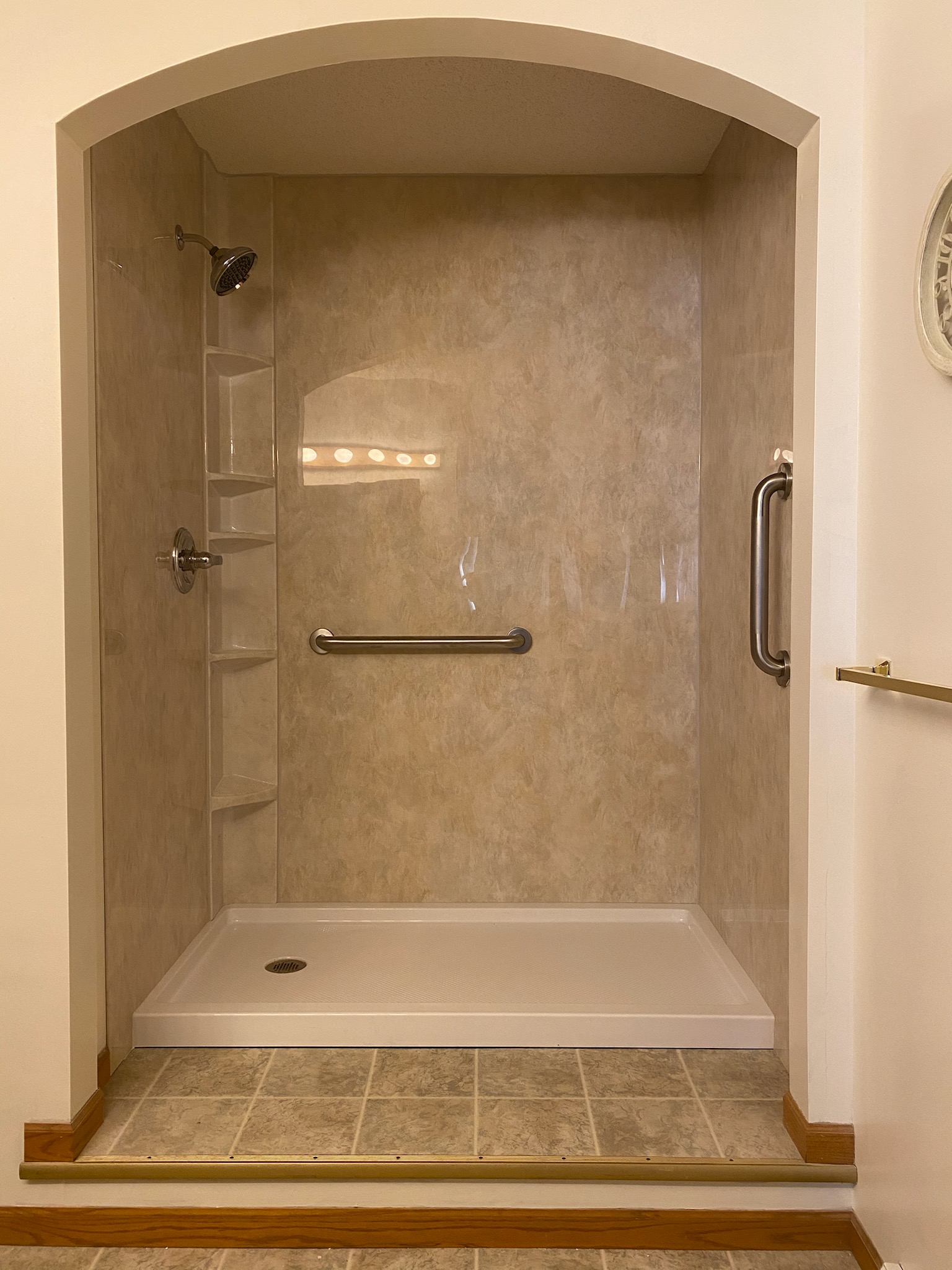  Shower Pan & Travertine Walls 
